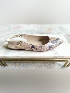 Cole Haan Eden Snakeskin Print Slingback Skimmer Flat - 8.5